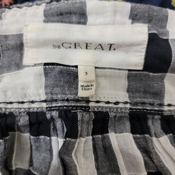 THE GREAT. The Dainty Dress in Black White Gingham 3 Large - Picture 10 of 10